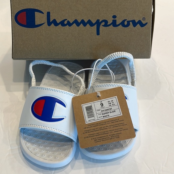 Champion Super Slides Sandal Shoes Logo New In Box Toddler Size 9 - Picture 7 of 8